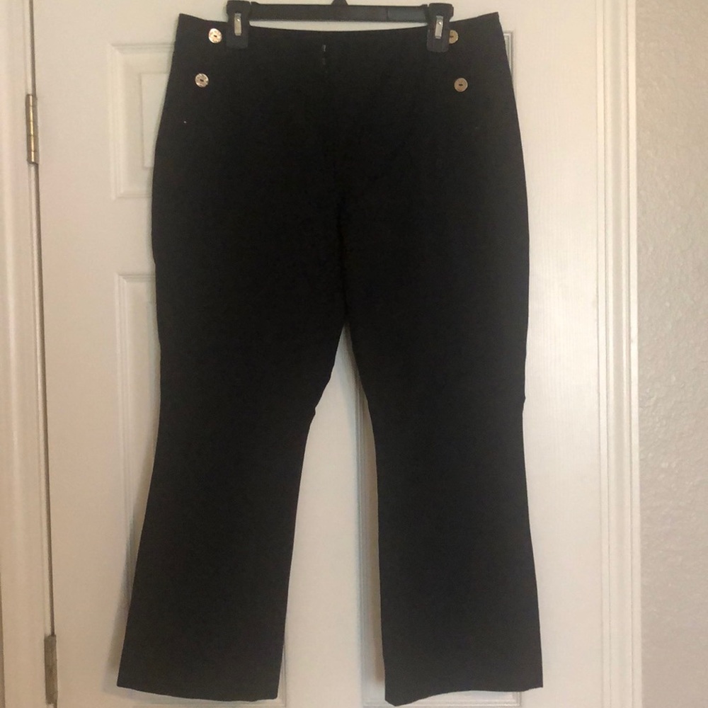 White House Black Market flare crop slacks